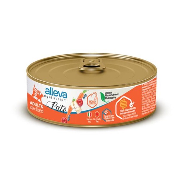 Alleva EQUILIBRIUM kitten wet pate chicken 85 g konzerva